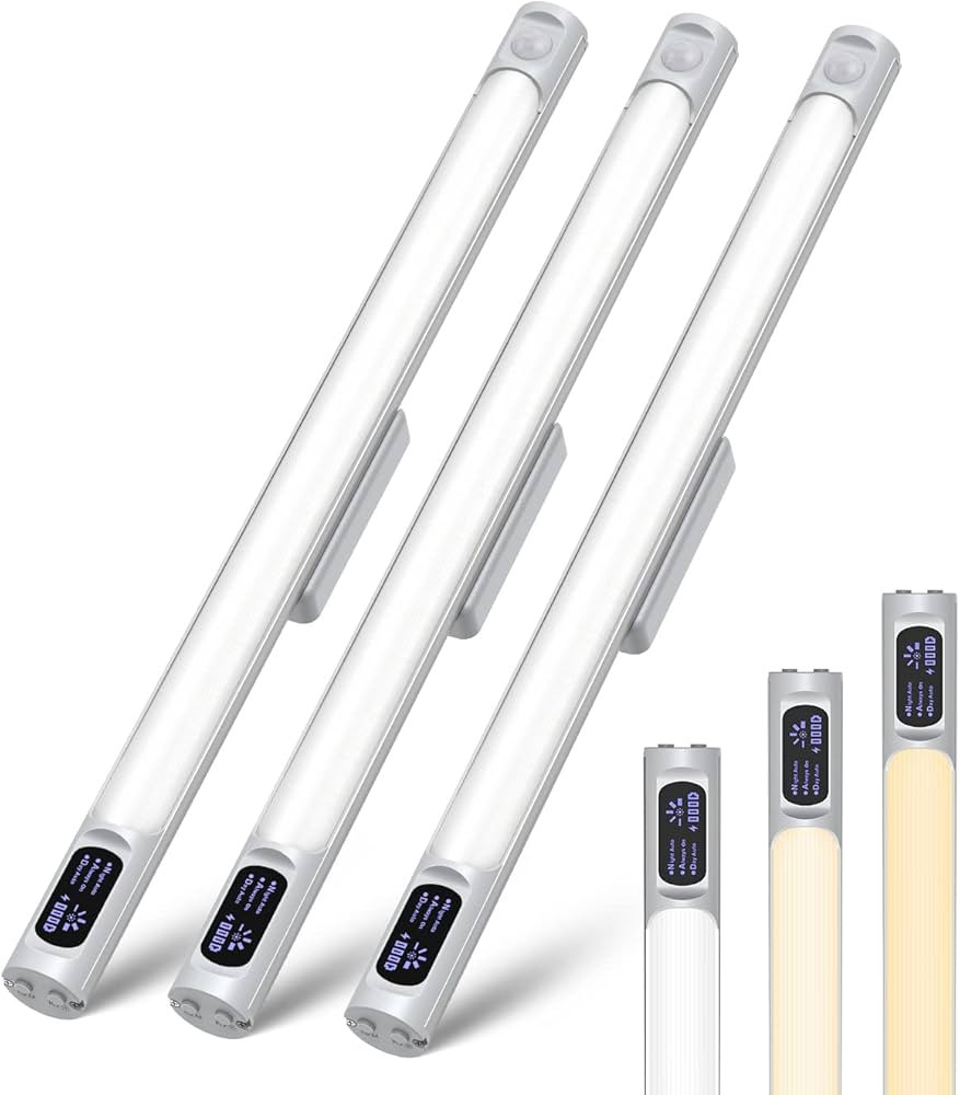 Motion Sensor Light Indoor, 64 LED Under Cabinet Lights with Digital Display, 14in Battery Operat... | Amazon (US)