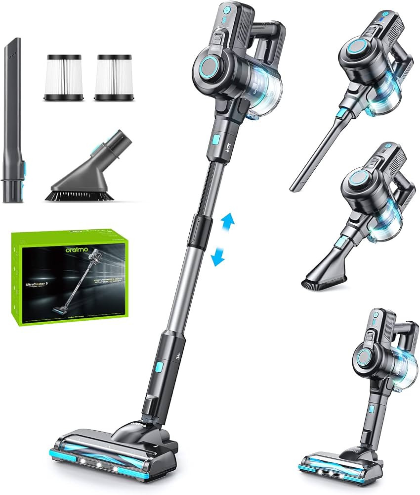 Oraimo Vacuum Cleaner for Home, Self-Standing Cordless Vacuum, 6-in-1 Stick Vacuum with Rechargea... | Amazon (US)