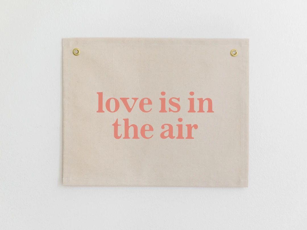 Love Is In the Air Sign, Valentine's Day Canvas Banner, Valentine's Day Tapestry, Valentine's Day... | Etsy (US)