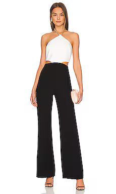 Amanda Uprichard Tyler Jumpsuit in Ivory & Black from Revolve.com | Revolve Clothing (Global)