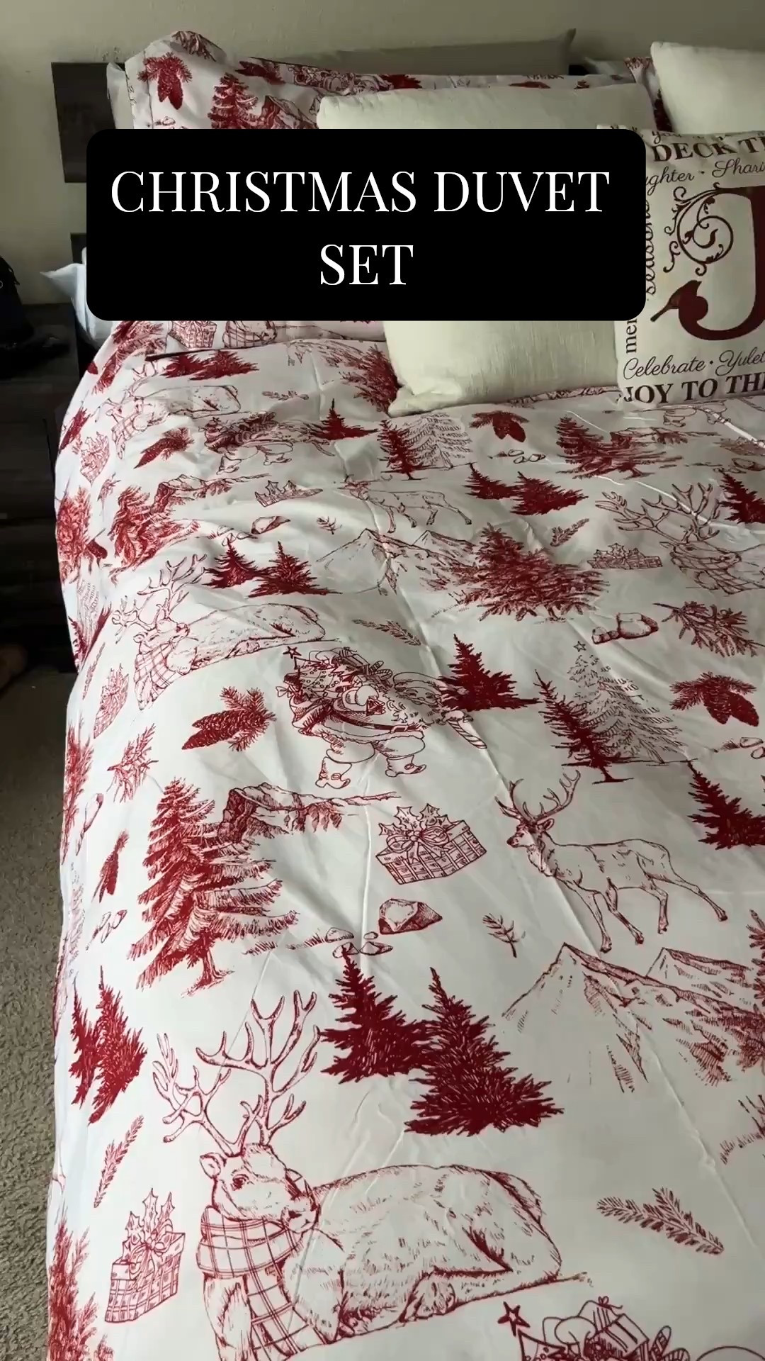 My bed said holiday magic only ✨🎄
This CAROMIO Christmas duvet is officially the star of my bedroom — soft, festive, and instantly makes the whole room feel like a Hallmark movie.
Now accepting hot cocoa and Christmas cookies all season long. ☕️🍪❄️

#HolidayHome #ChristmasDecor #CozyBedroom #FestiveVibes #HolidayBedding #AmazonFinds #AmazonHome #HomeDecorInspo #ChristmasInspo 

#LTKHoliday #LTKGiftGuide #LTKselfcare