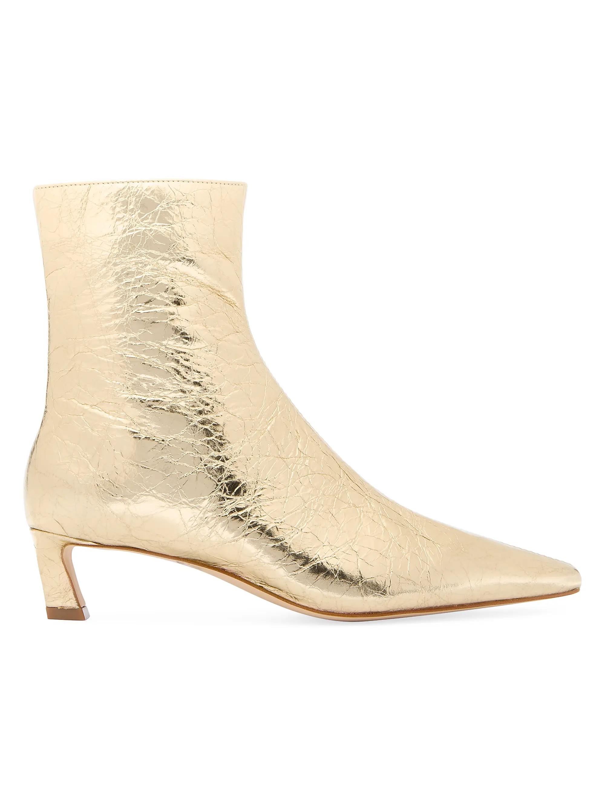 Cosmo 40MM Metallic Leather Booties | Saks Fifth Avenue