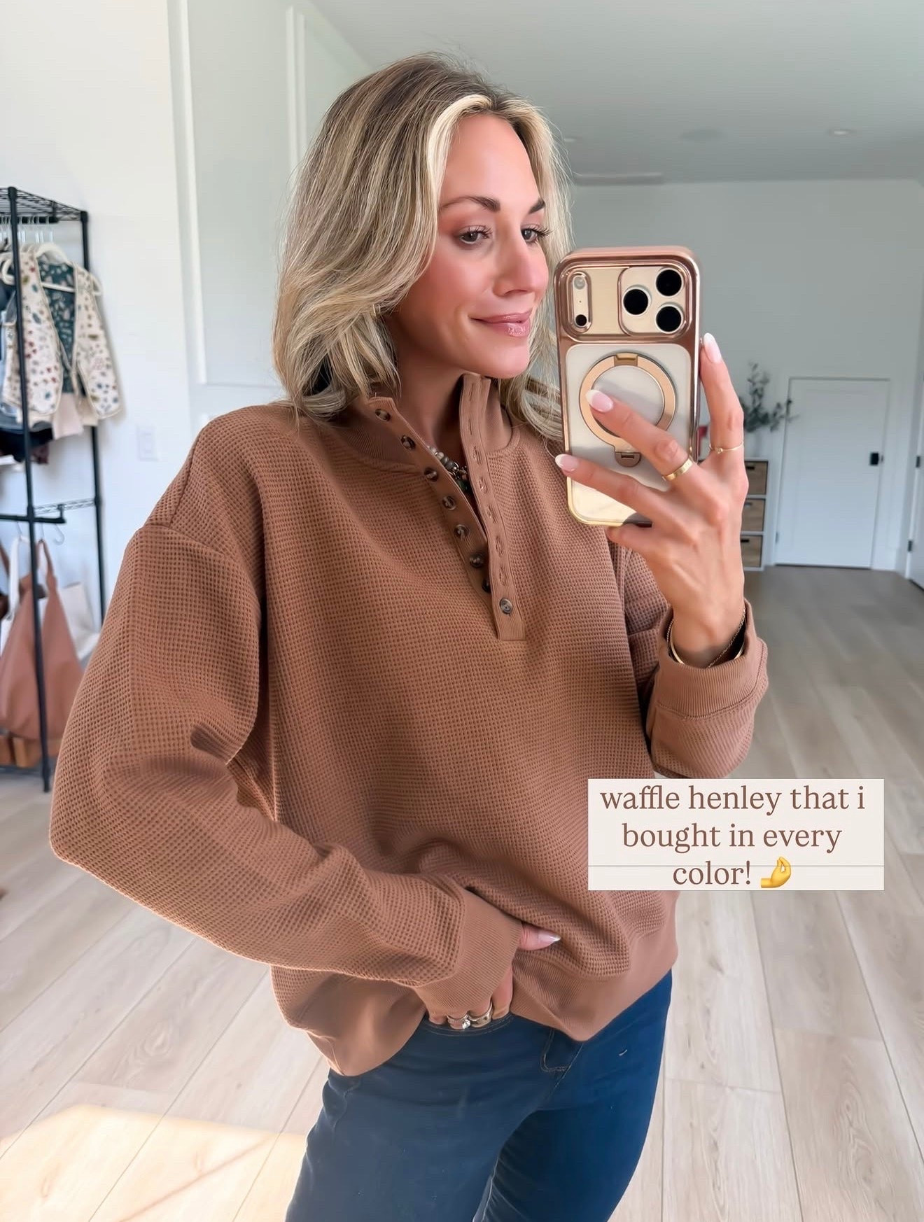 bought this waffle Henley pullover in all three colors 😮‍💨🙌 love a good pull over for fall!

#LTKootd #LTKPetite #LTKmomlife