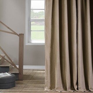 Exclusive Fabrics French Linen Lined Curtain Panel (50 X 96 - Flax Beige) | Bed Bath & Beyond