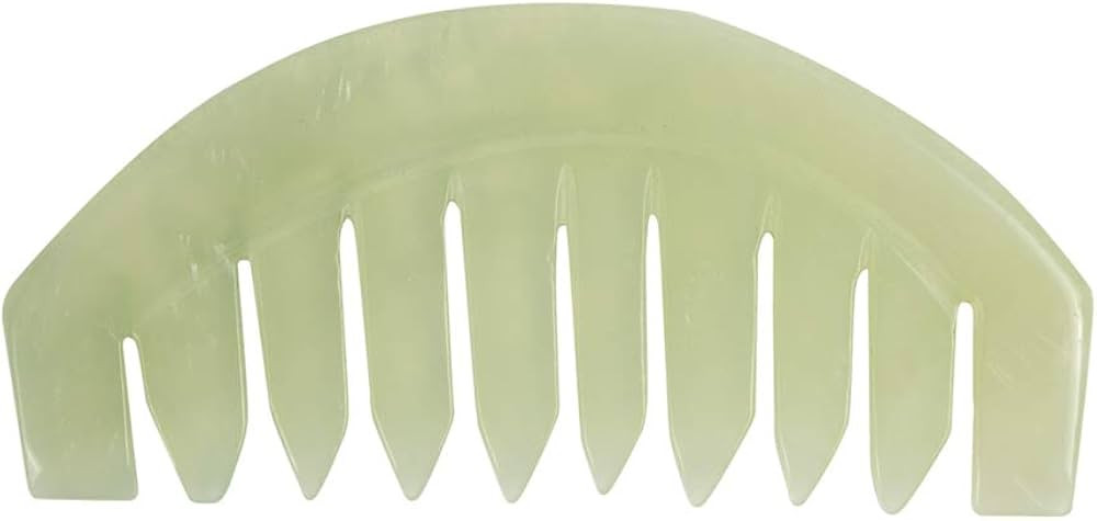 Janedream Jade Stone Gua Sha Comb Traditional Massage Tools for Scalp Head Hair Facial Manual Sca... | Amazon (US)