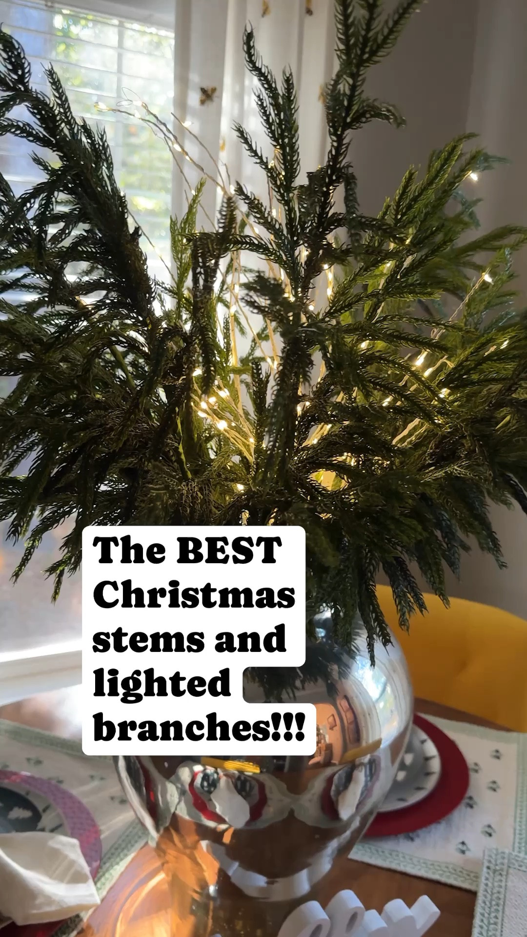 I love these stems!  They are so realistic and you get 8 pieces for $49.99!!!!  I have 2 sets of the lighted branches in this arrangement. They have multiple light options!

#LTKVideo #LTKSeasonal #LTKHoliday