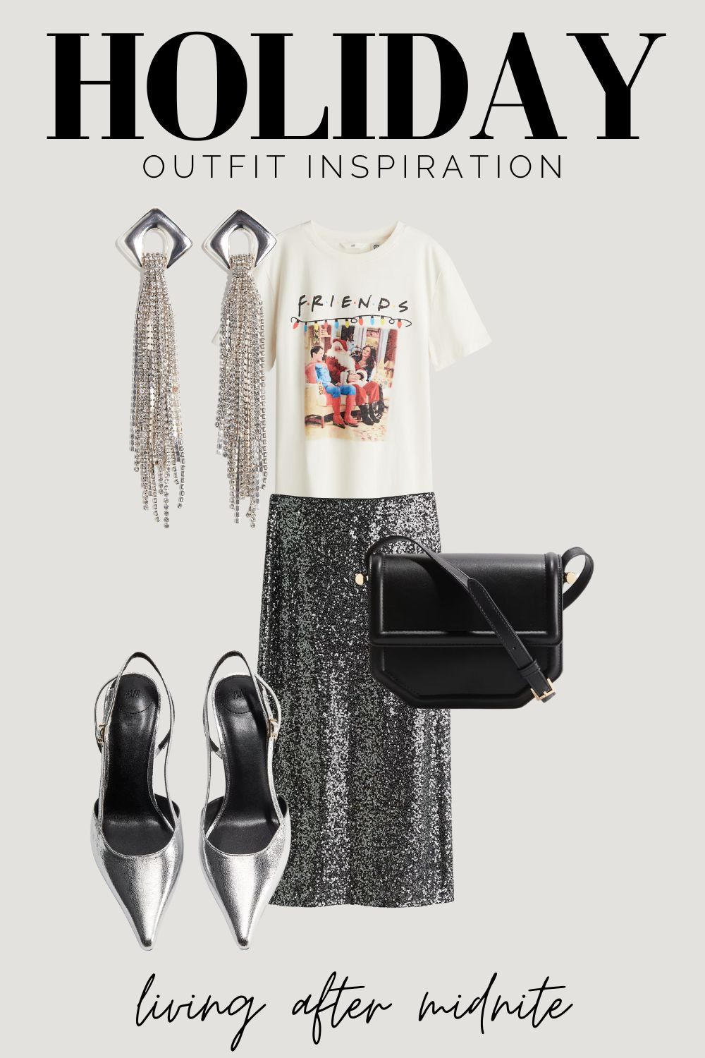 Cute Christmas outfit with sequin skirt and graphic tee! Holiday outfits, holiday party outfits, Christmas outfits 

#LTKStyleTip #LTKSeasonal #LTKHoliday