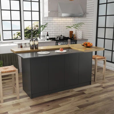 Extra-Large Luxury Kitchen Island Dining Table With Storage | Wayfair North America