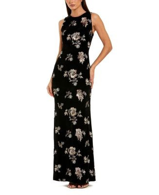Embellished Velvet High Neck Sleeveless Gown | Bloomingdale's (US)