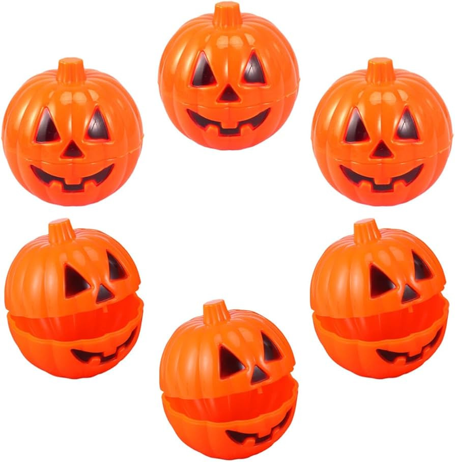 ABOOFAN 6Pcs Mini Fillable Pumpkin Container Plastic Pumpkin Storage Box Case Halloween Pumpkin E... | Amazon (US)