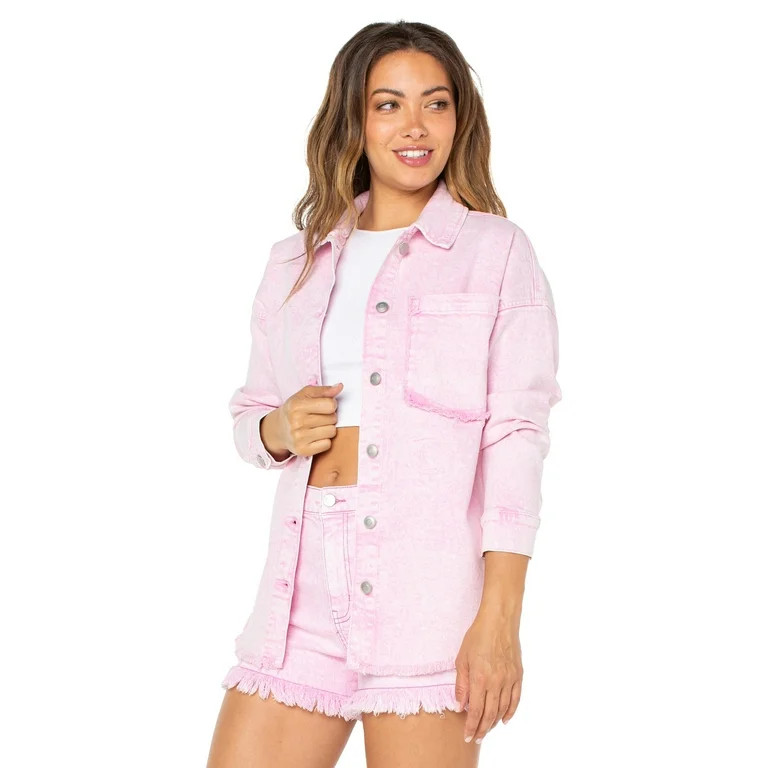 Celebrity Pink Juniors and Juniors Plus Shacket, Sizes XS-3X | Walmart (US)