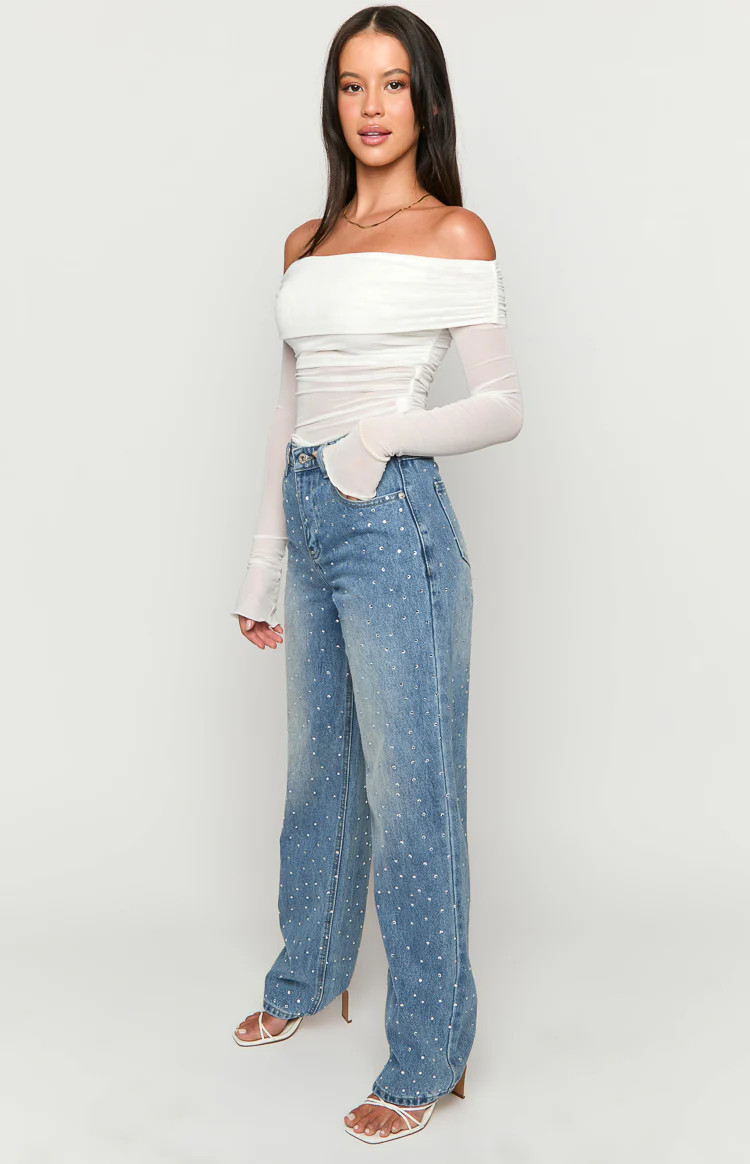 Sparks Mid Wash Denim Straight Leg Jeans | Beginning Boutique (AU)