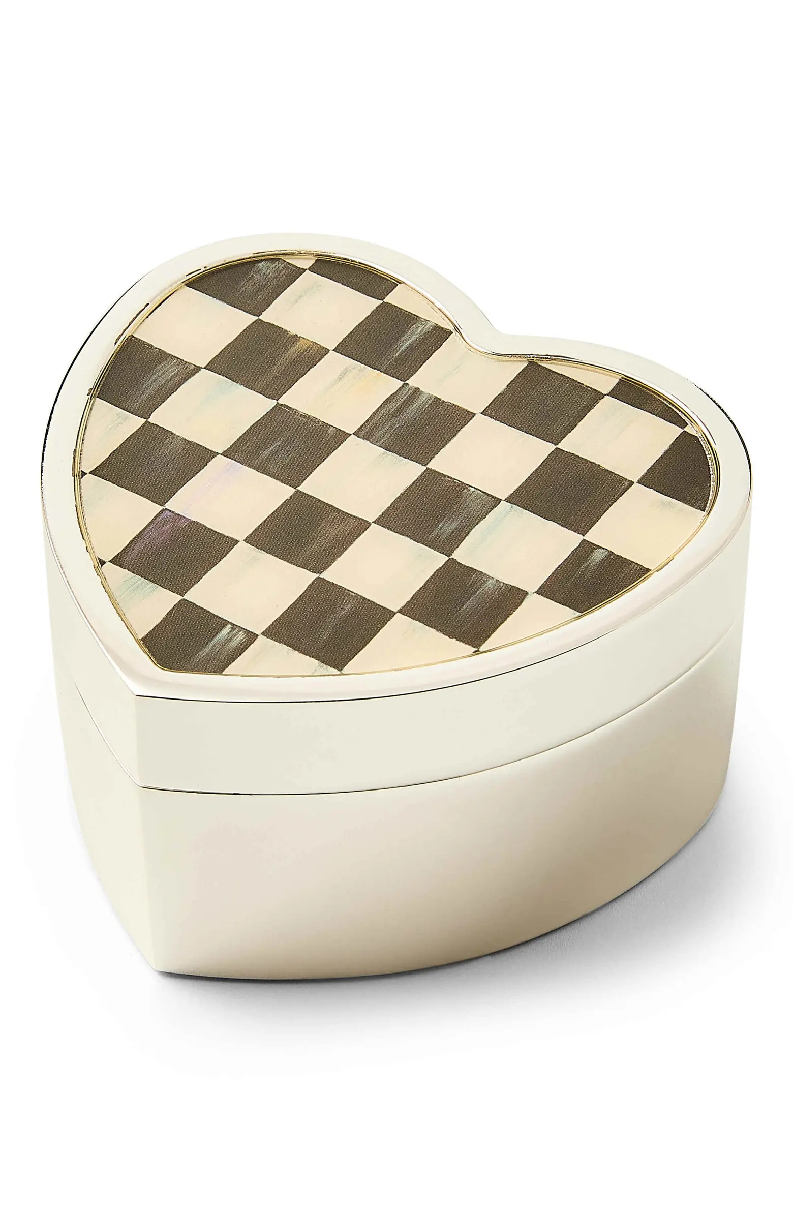 MACKENZIE CHILDS Courtly Check Heart Trinket Box | Nordstrom | Nordstrom