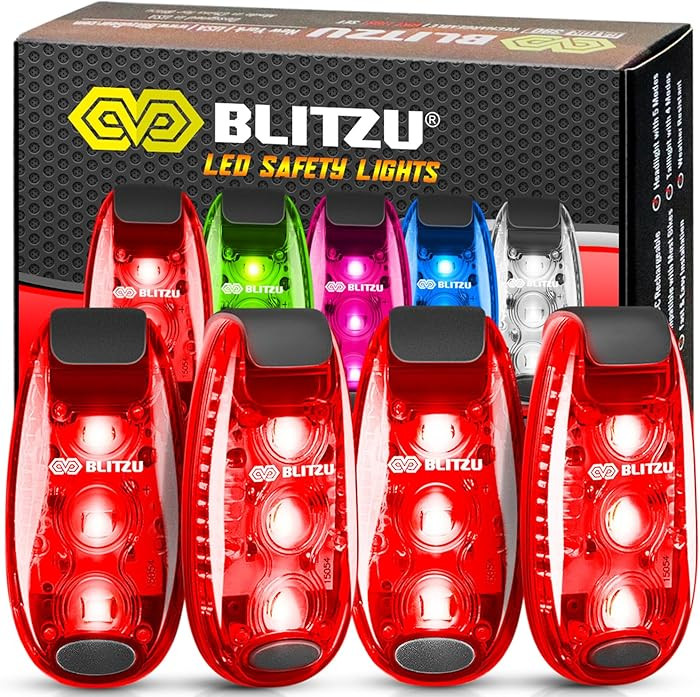 4 Pack LED Safety Light, Clip on Reflective Gear Lights for Walking at Night, Running, Jogging, H... | Amazon (US)