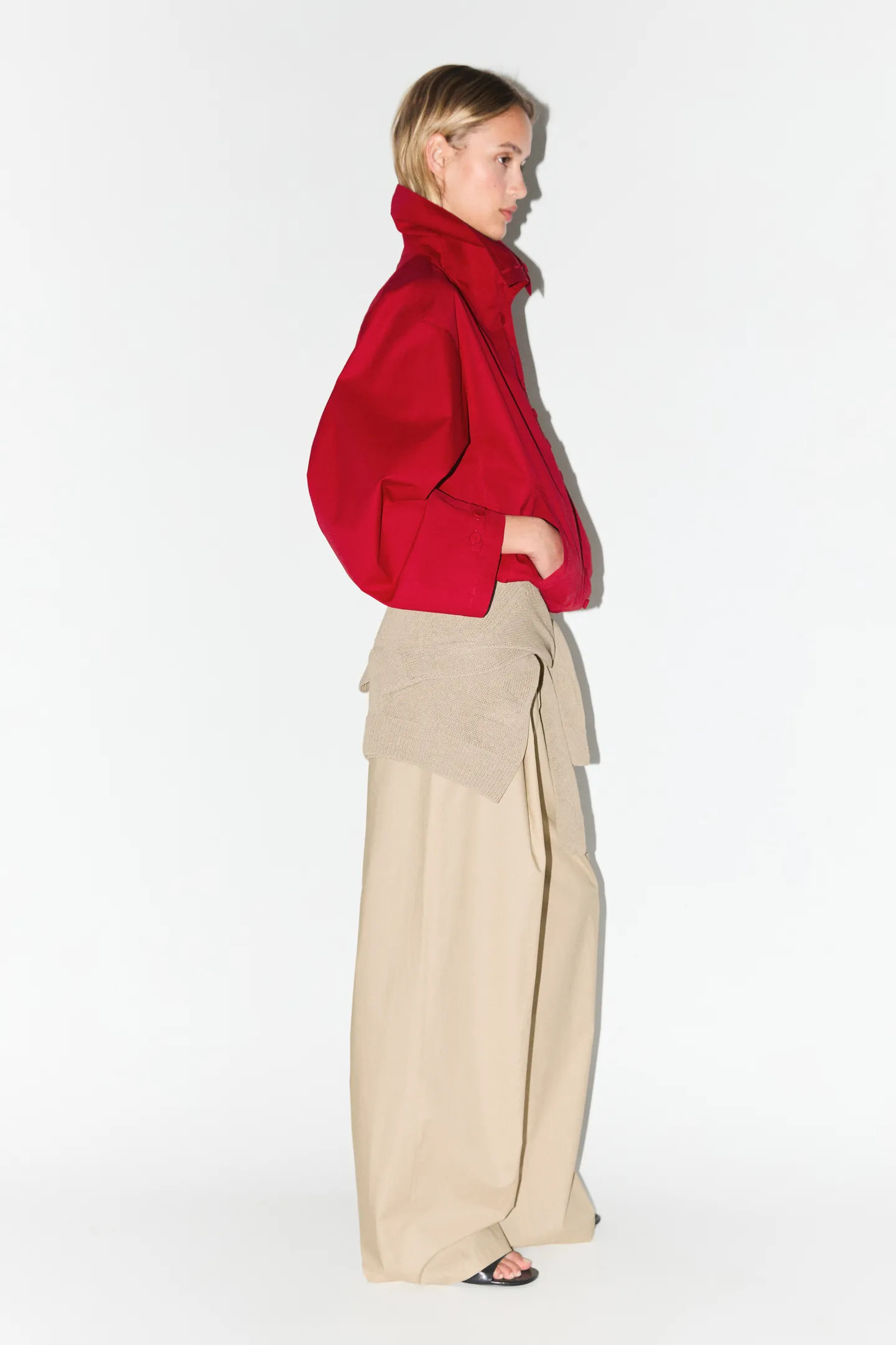 Lightweight cotton jacket with button details | Massimo Dutti UK