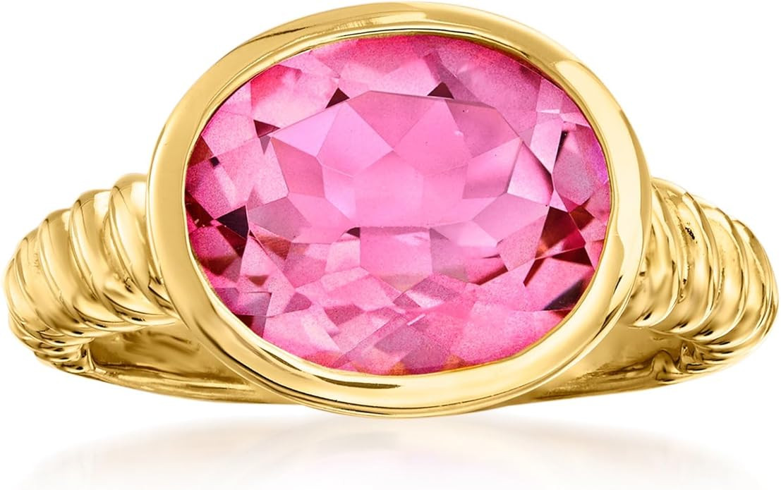 Ross-Simons 6.30 Carat Pink Topaz Ring in 18kt Gold Over Sterling | Amazon (US)