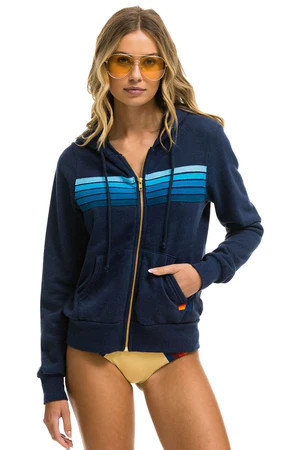 5 STRIPE HOODIE - NAVY // BLUE | Aviator Nation