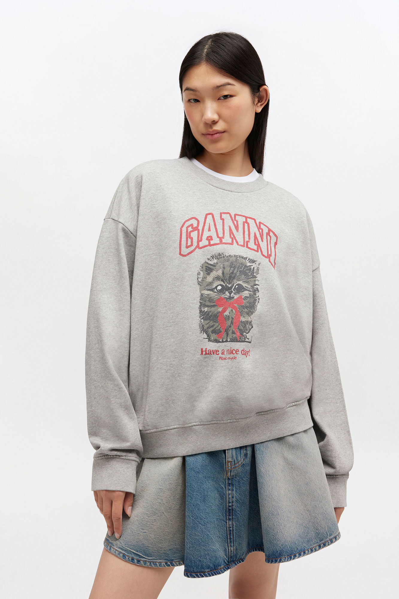Grey Kitty Sweatshirt | Ganni