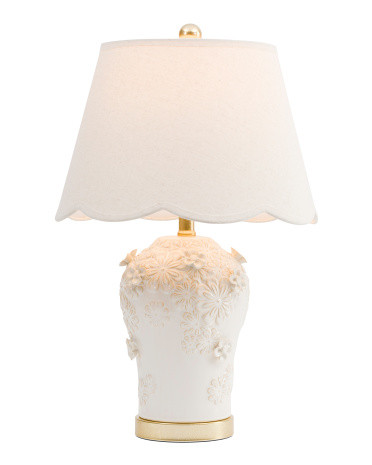 23in 3d Floral Scalloped Lamp Shade Table Lamp | TJ Maxx