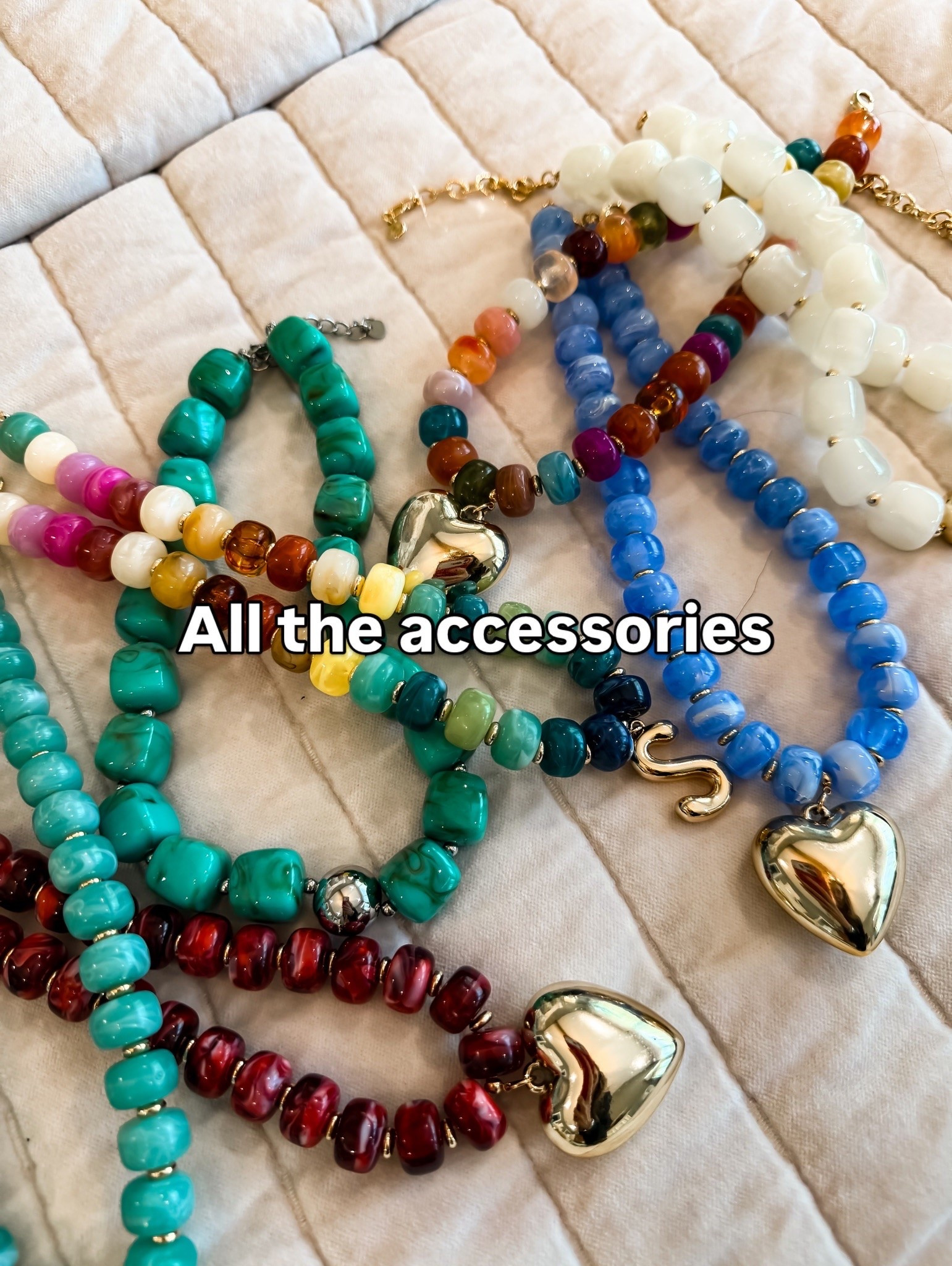 These colorful statement necklaces are the accessory trend I cannot stop wearing this summer. They instantly make a simple tank, dress, or tee look styled and put together, and I love mixing the colors with everything from denim to vacation outfits. The heart charms are my favorite detail!

statement necklace, colorful jewelry, summer accessories, charm necklace, heart necklace, vacation style, outfit accessories, trendy jewelry, beach vacation outfits, resort wear, fashion accessories, jewelry trend, themominstyle

#LTKootd #LTKmomlife #LTKdayinmylife