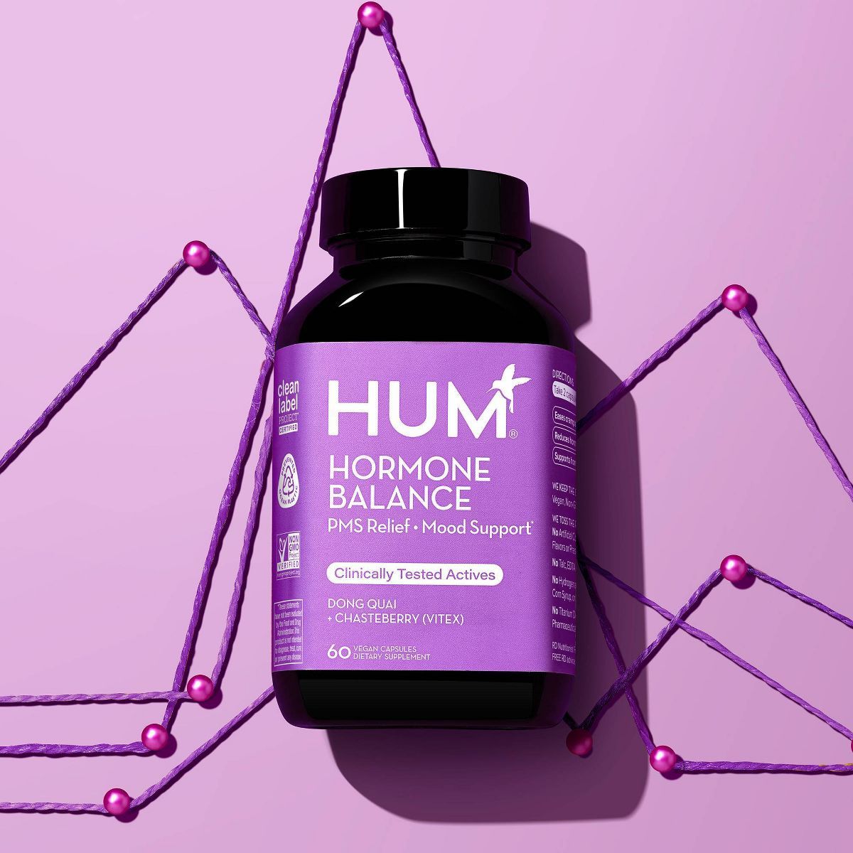 HUM Nutrition Hormone Balance for PMS Relief & Mood Support Vegan Capsules - 60ct | Target