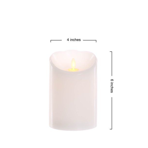Better Homes & Gardens Flameless LED Motion Flame Pillar Candle, 4x6", White | Walmart (US)