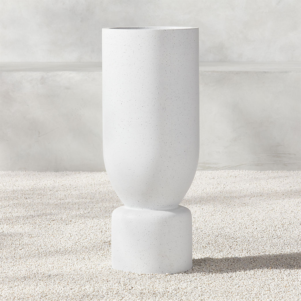Flatform Modern White Cement Indoor/Outdoor Planter Tall + Reviews | CB2 | CB2