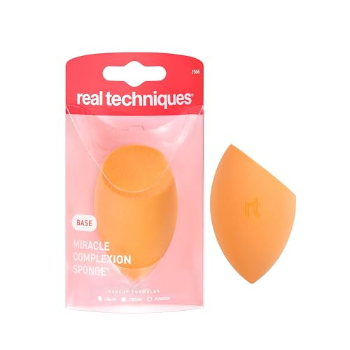 Real Techniques Miracle Complexion Sponge, Beauty Sponge, Makeup Blending & Foundation Application, Streak-Free, Full Coverage Finish, Vegan, Cruelty & Latex-Free, 1 Count | Amazon (US)