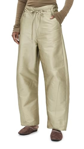 Chan Luu Women's Techno Taffeta Barrel Pants, Sage, L | Amazon (US)