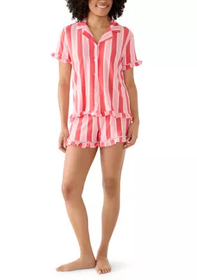 Crown & Ivy Women's Shirt and Shorts Print Pajama Set, Small | Belk