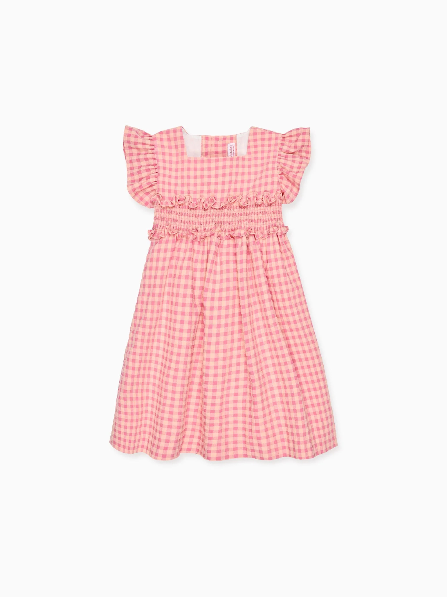 Pink Gingham Esmeralda Smocked Waist Dress | Girl Outfits | La Coqueta Kids | La Coqueta
