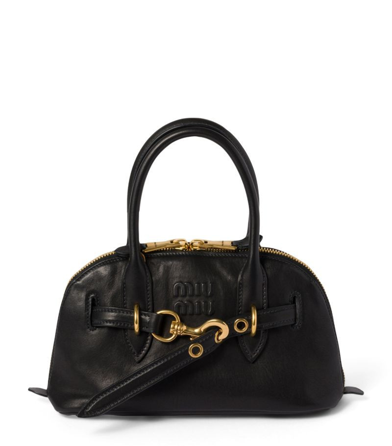 Miu Miu Leather Aventure Top-Handle Bag | Harrods