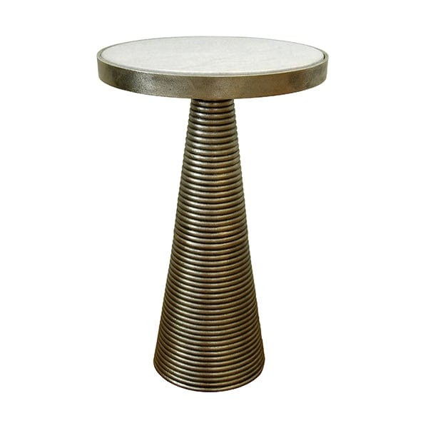 Worlds Away Tara Brass & Marble Side Table | Alchemy Fine Home