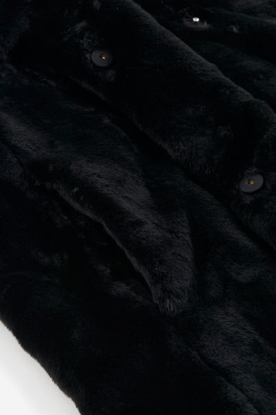 Abrigo efecto pelo - Negro - MUJER | H&M ES | H&M (FR, IT, ES, PT, BE)
