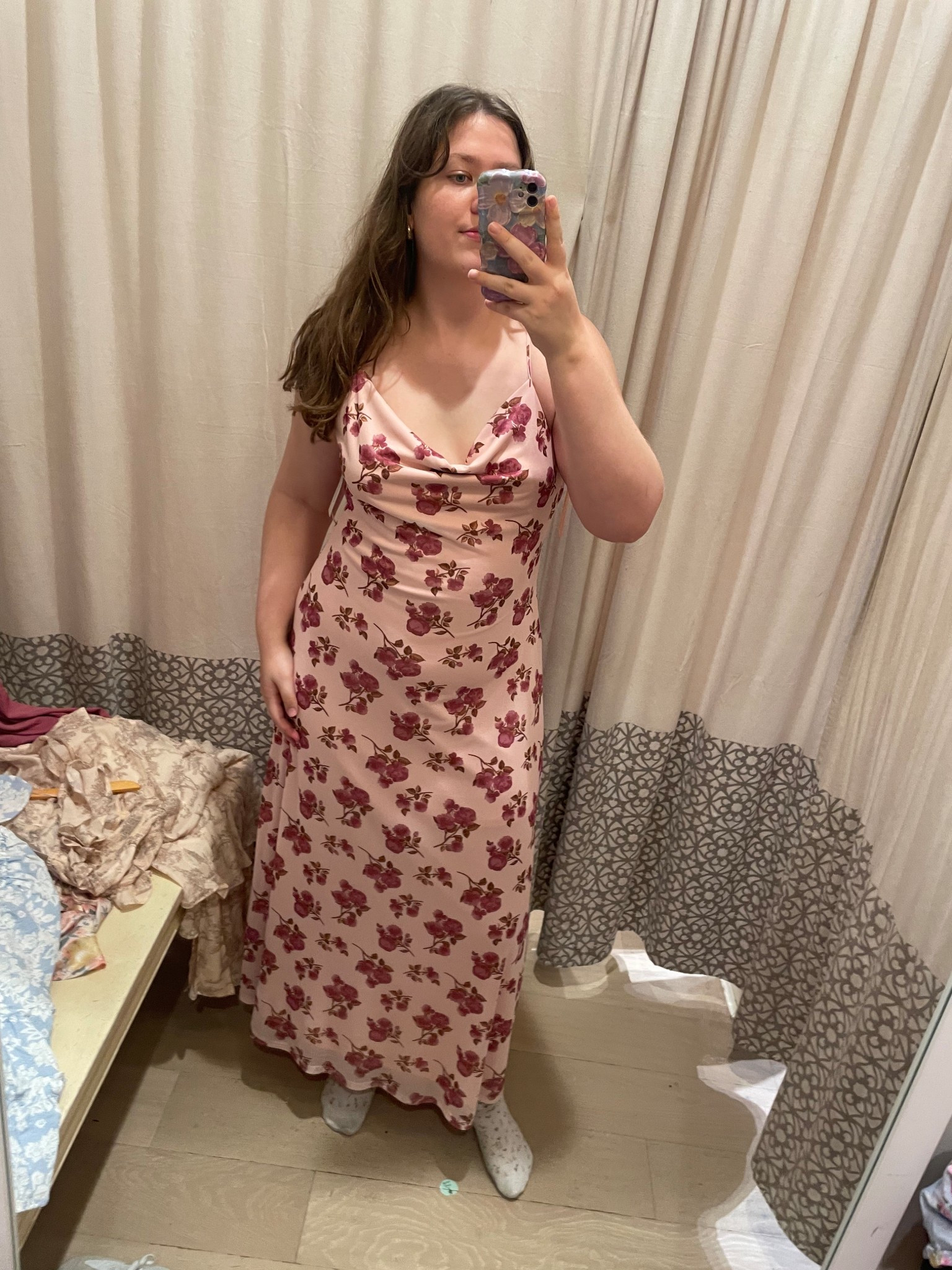 Gorgeous maxi dress - perfect as a wedding guest dress! ON SALE NOW🩷 I’m 5’10, normally l/xl/12 and wearing a size XL 

wedding guest dress  fall dresses  pink maxi dress  floral dress  pink slip dress  cowl neck dress  Francesca’s  tall girl fashion  fall fashion  outfit inspo  date night 
Dresses  special occasion dress  emilyhosch 

#LTKSaleAlert #LTKFindsUnder50 #LTKStyleTip