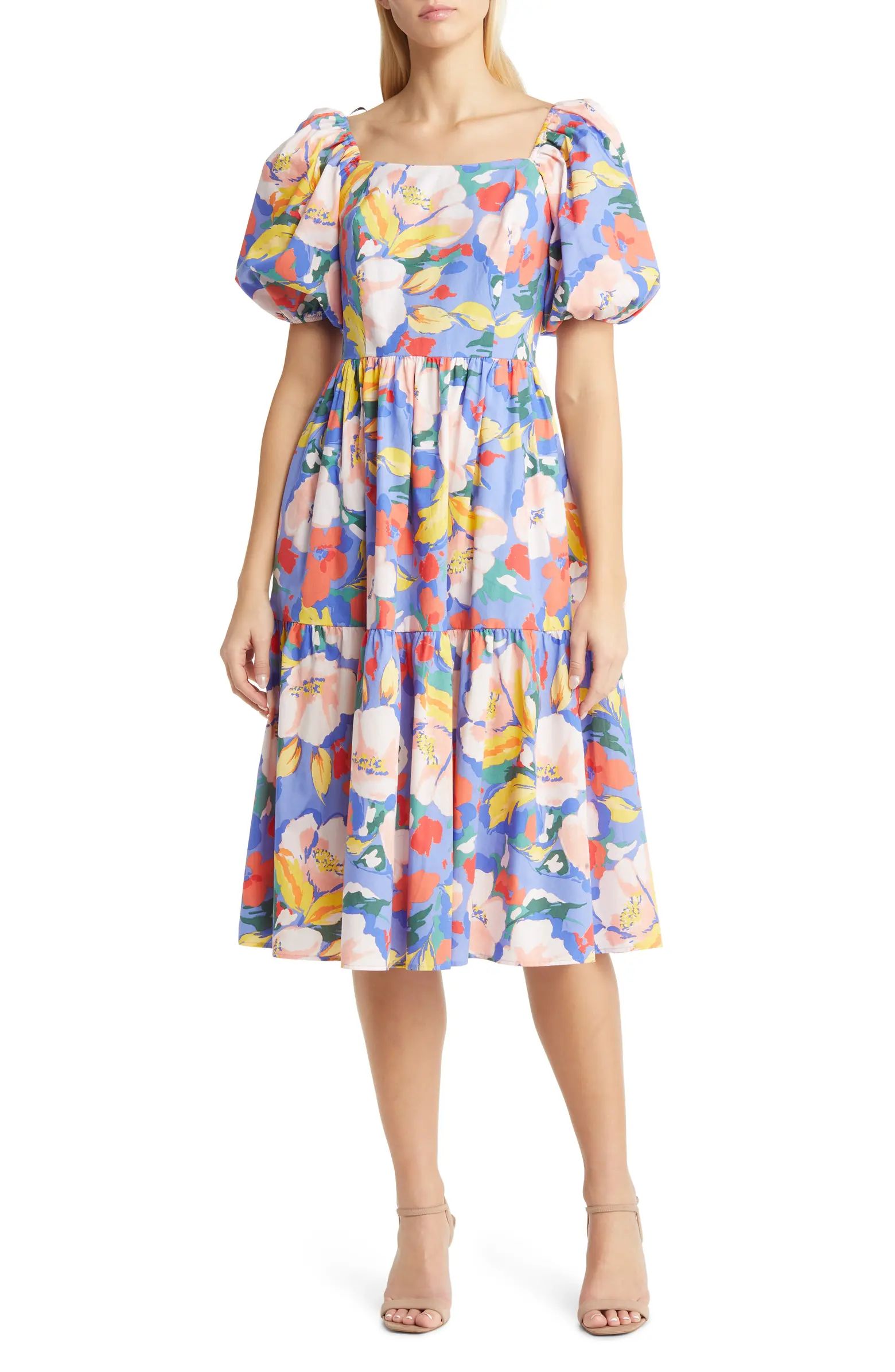 Floral Tiered Cotton Dress | Nordstrom