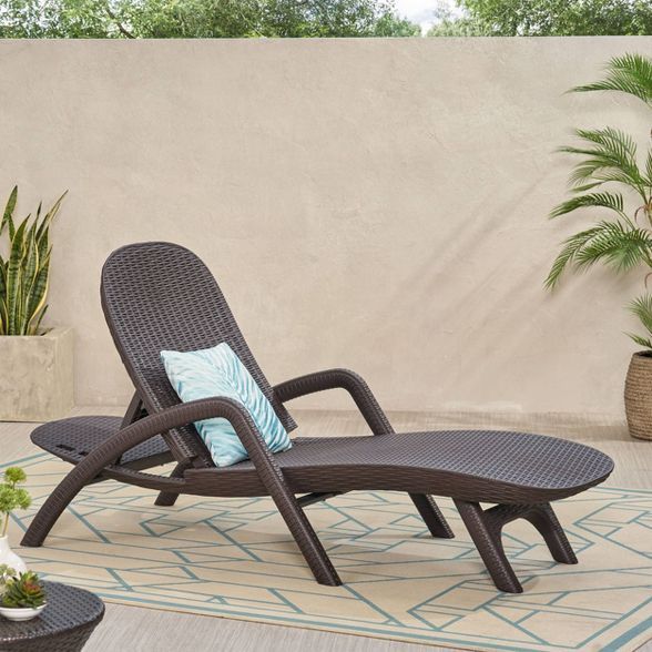 Waverly Patio Faux Wicker Chaise Lounge - Christopher Knight Home | Target