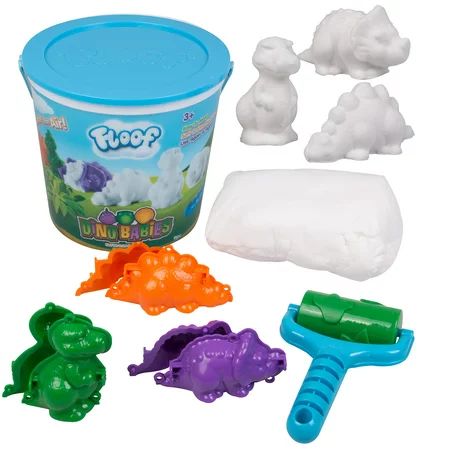 Floof Modeling Clay - Reuseable Indoor Snow - Endless Creations With 3 Dinosaur Molds and Dino Track | Walmart (US)