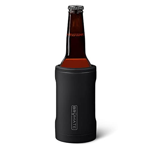 BrüMate Hopsulator Bott'l Insulated Bottle Cooler for Standard 12oz Glass Bottles | Glass Bottle Insulated Stainless Steel Drink Holder for Beer and Soda (Matte Black) | Amazon (US)