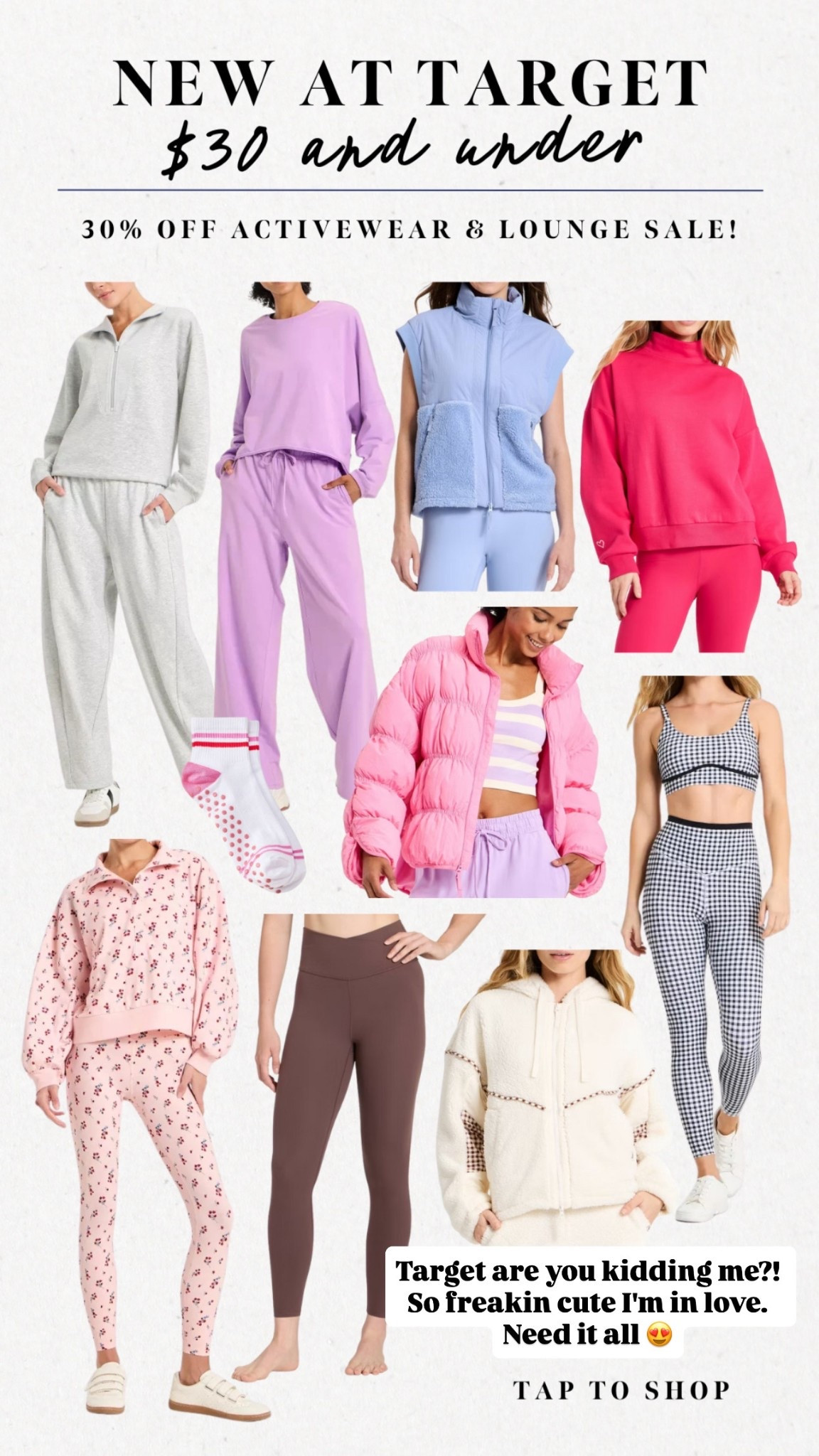 Target new arrivals are 😍😍😍! All on sale through the weekend! Under $30 for activewear and lounge, everything's 30% off! Grab a new set for the new year! 

#LTKFindsUnder50 #LTKSeasonal #LTKSaleAlert