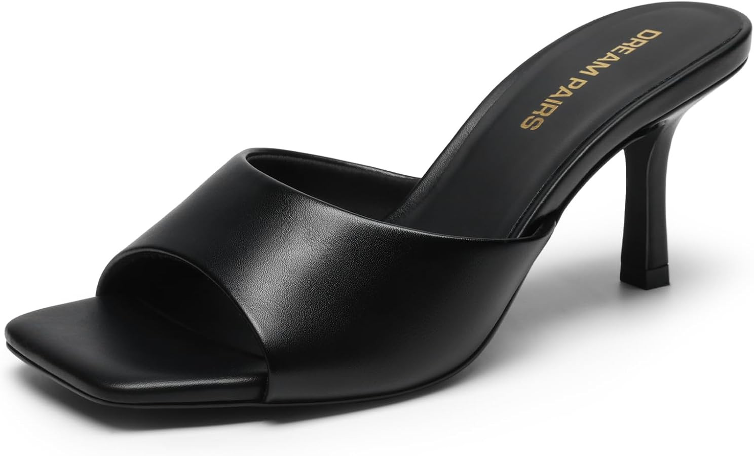 Amazon.com | DREAM PAIRS Women's Kitten Heels Sandals \u2013 Square Toe Slip On Low Heels, Heeled... | Amazon (US)