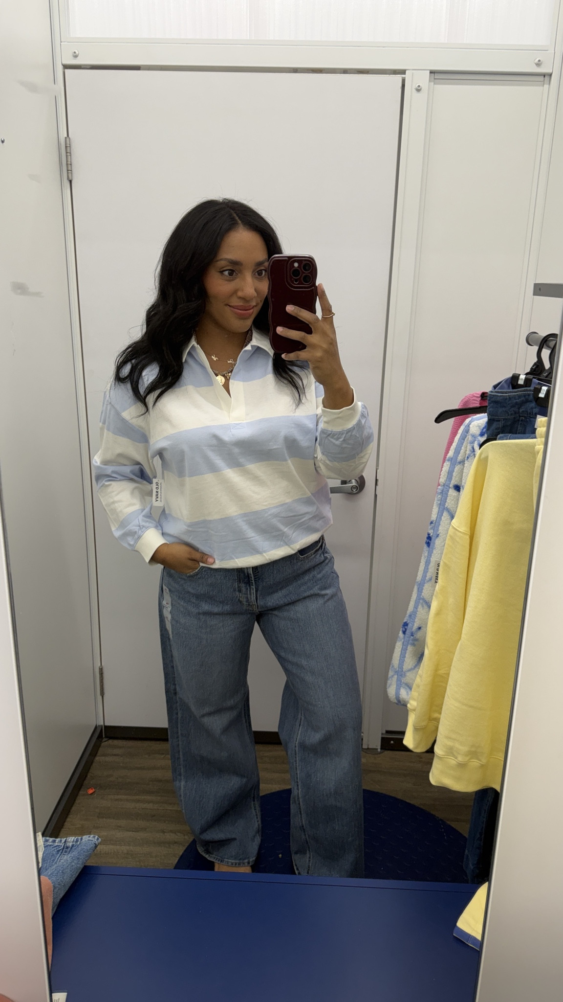 Loved this top! Also comes in a dreamy butter yellow! Size L, and 14 in jeans 
Old navy

#LTKootd #LTKMidsize #LTKSaleAlert