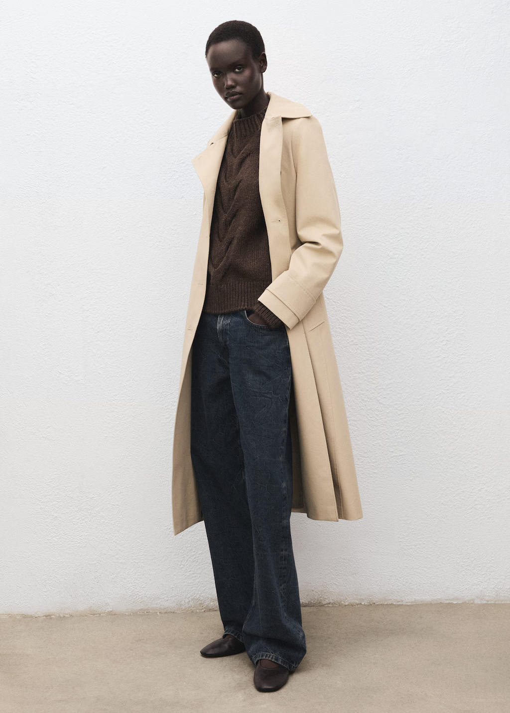 Braided sweater with perkins neck brown - Woman - XS - MANGO | Mango (US/MX/AU)