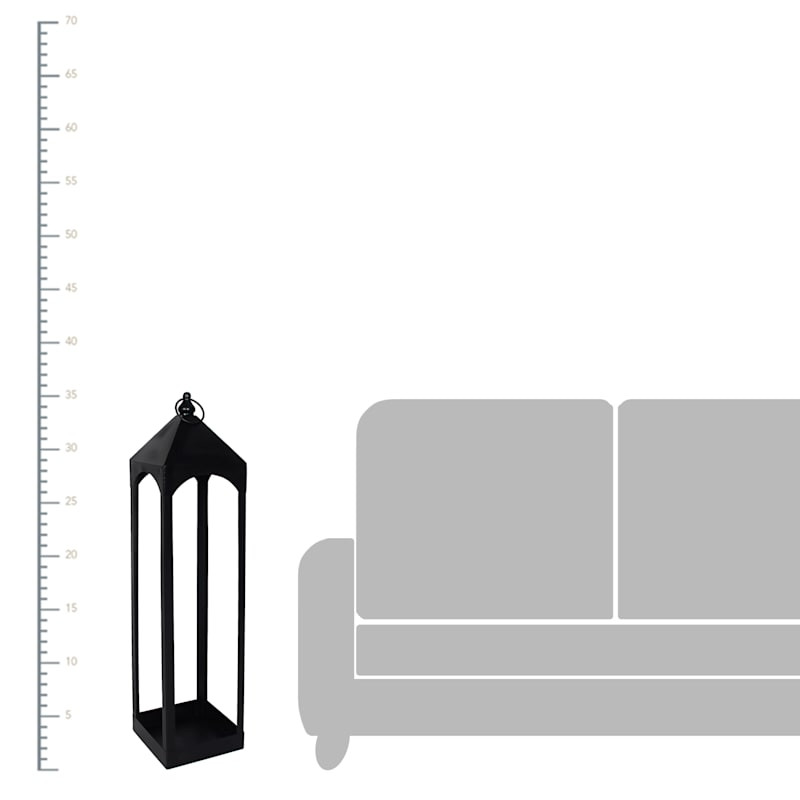 Oversized Black Metal Floor Lantern, 35" | At Home