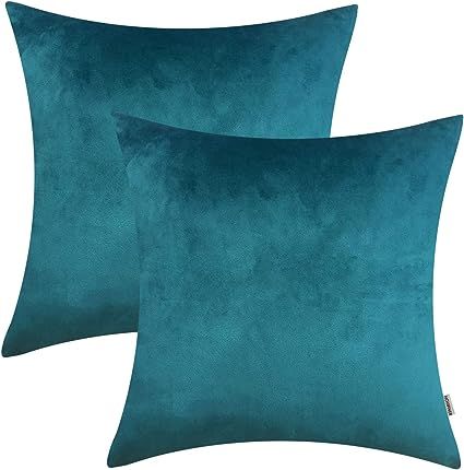 HOMFINER 20x20 inch Velvet Throw Pillow Covers for Couch, Pack of 2, Soft Decorative Bed, Sofa or... | Amazon (US)