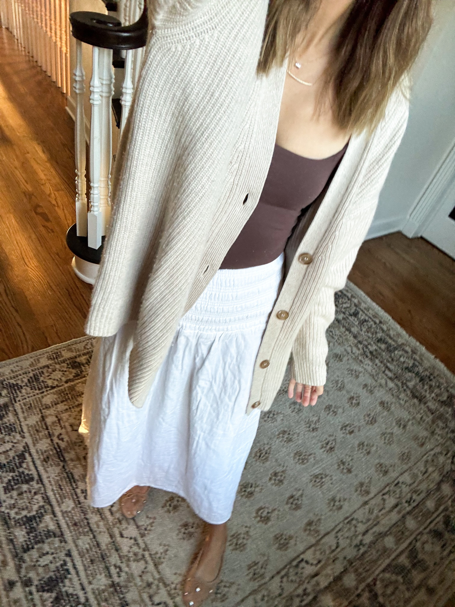 Transitional fall outfit!! Skirt is on sale for $19! 

#LTKStyleTip #LTKFallSale #LTKSeasonal