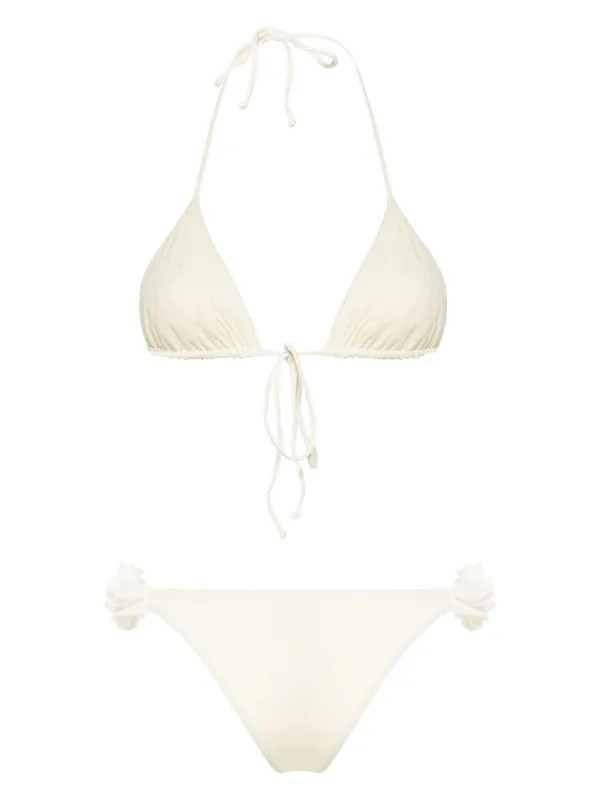 La Reveche Shayna faux-flower Bikini | Neutrals | FARFETCH | Farfetch Global