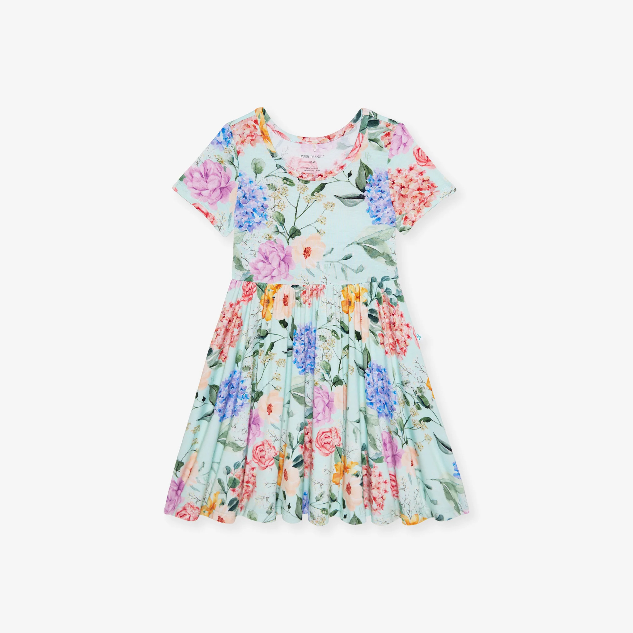 Floral Green Toddler Girl Dress | Erin | Posh Peanut