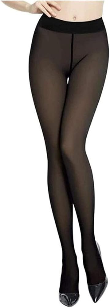Fleece Tights for Women Winter Pantyhose Fake Translucent Fleece High Waisted Pants | Amazon (US)