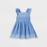 Toddler Girls' Embroidered Flutter Sleeve Dress - Cat & Jack™ Blue | Target
